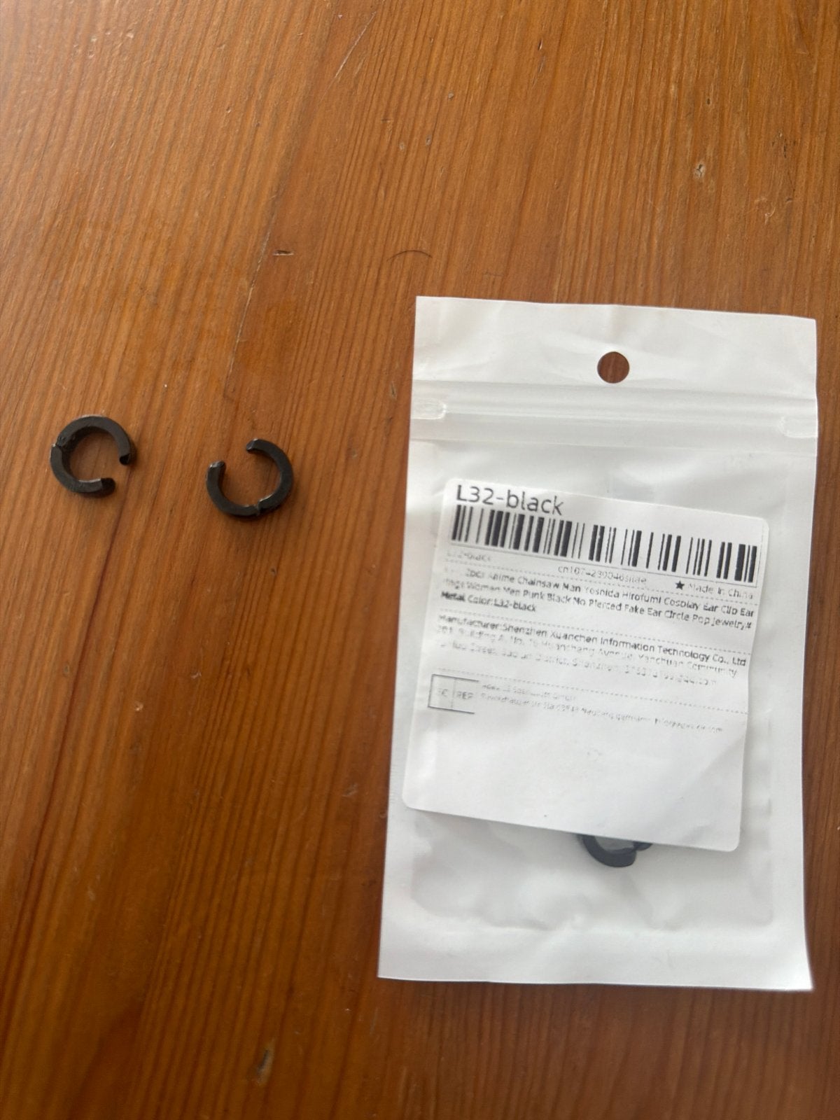 Zwarte Oorclips - Nep Piercings - L32-black, Overige materialen, Zwart, Nieuw, Ophalen of Verzenden