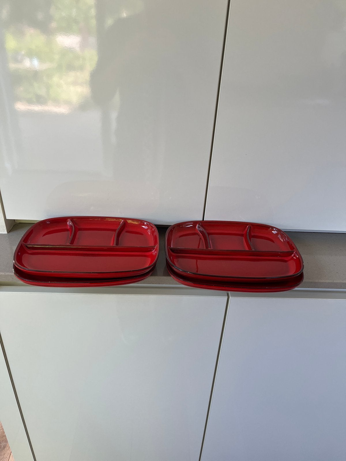 Vintage Retro Keramiek Gourmet Serveerborden - Rood, Ophalen, Gebruikt, Keramiek, Vintage