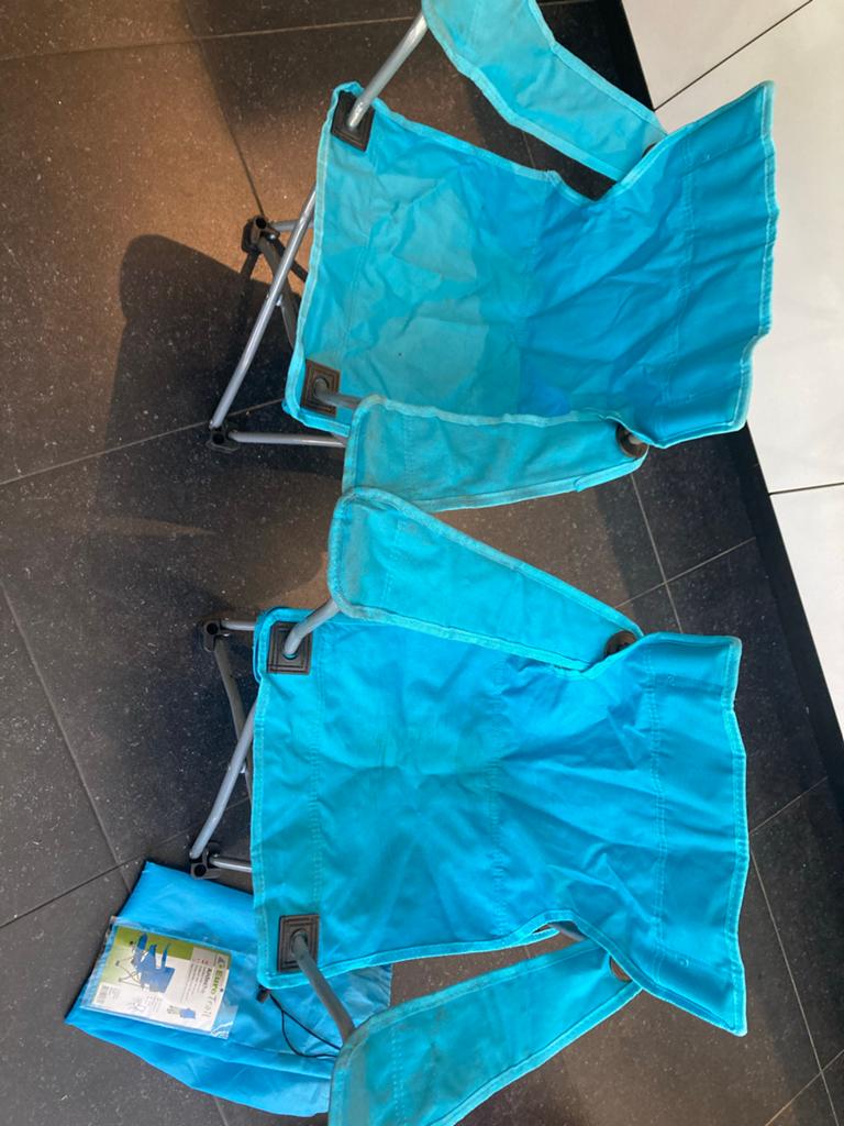 2x EuroTrail Ardeche kinder campingstoel - Blauw, Ophalen of Verzenden, Gebruikt, Campingstoel