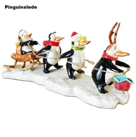 Pinguins op de pinguinslede kerstdecoratie, Diversen, Verzenden, Nieuw