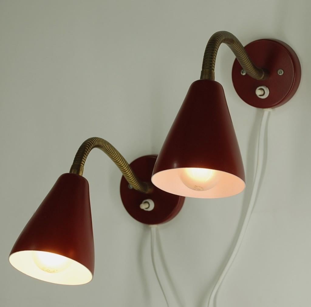 Vintage 1960's wandlampjes - set van 2 stuks., Gebruikt, Vintage MCM, Verzenden, Vintage MCM