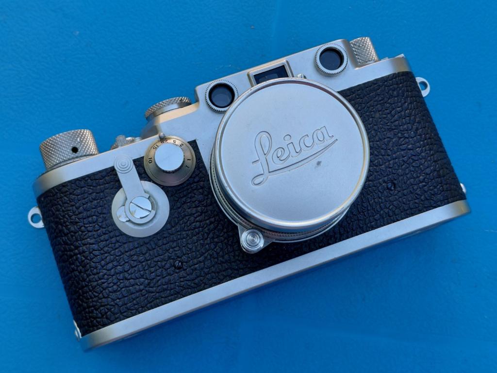 Leica III f met Summicron 5 cm, Ophalen of Verzenden, 1940 tot 1960, Fototoestel
