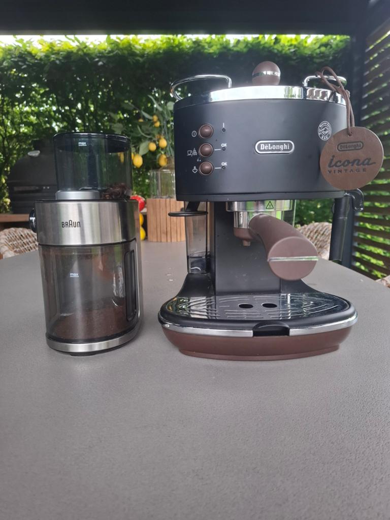 De'Longhi Icona Vintage ECOV311 Espressomachine, Stoompijpje, Gebruikt, Espresso apparaat, Ophalen of Verzenden