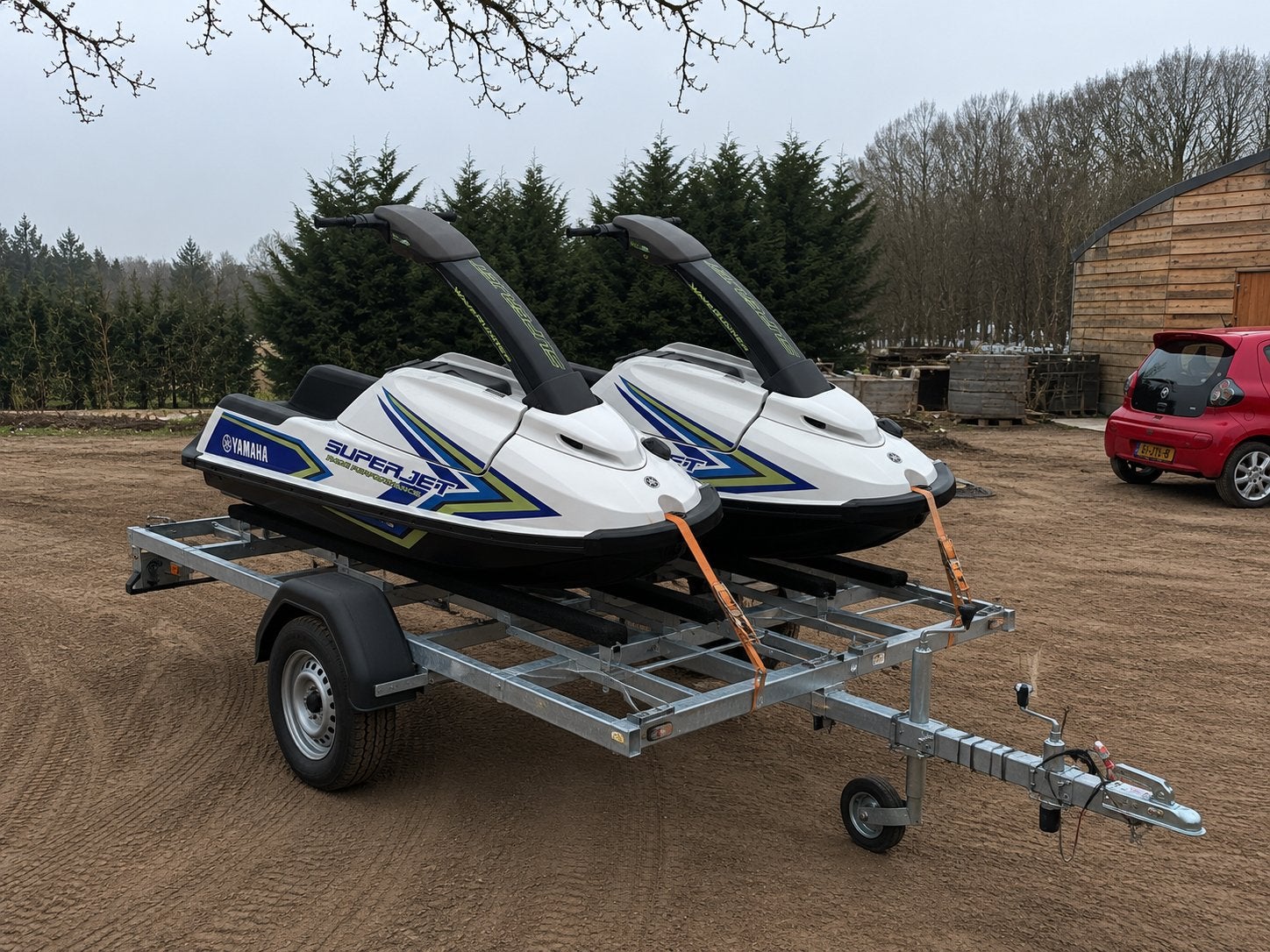 Jetski Aanhanger voor 2 jetski’s – Verzinkt — 750 kg – Nieuw, Ophalen
