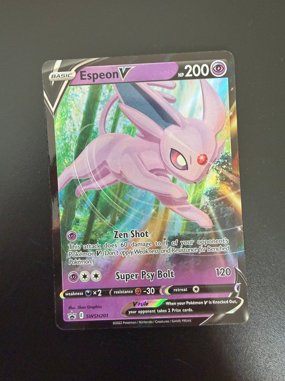Espeon V SWSH201 Holo Black Star Promo Pokémon NM, Ophalen of Verzenden, Nieuw, Losse kaart