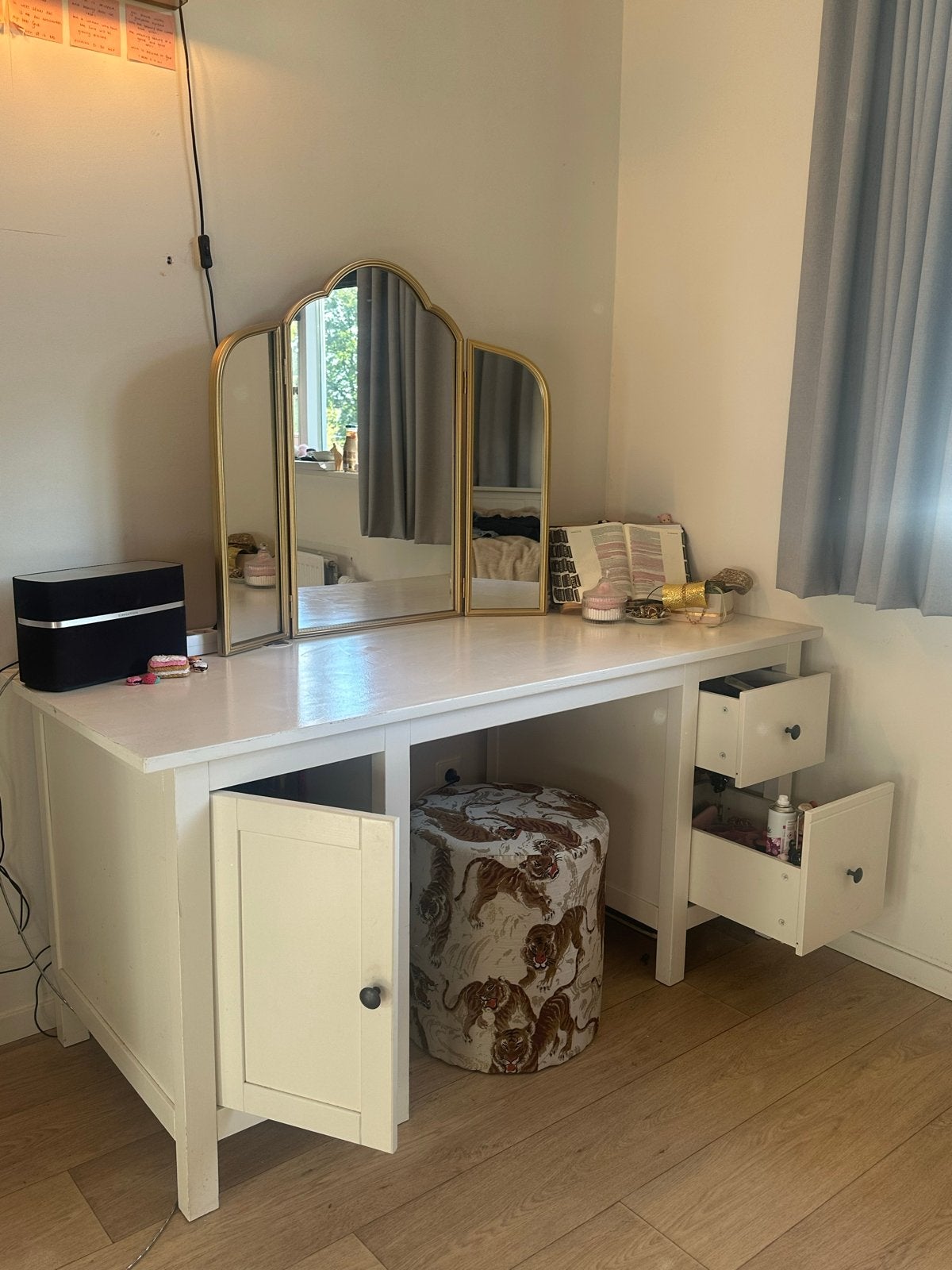 IKEA HEMNES bureaucombinatie met opzetstuk., Ophalen, Gebruikt, Hout, IKEA