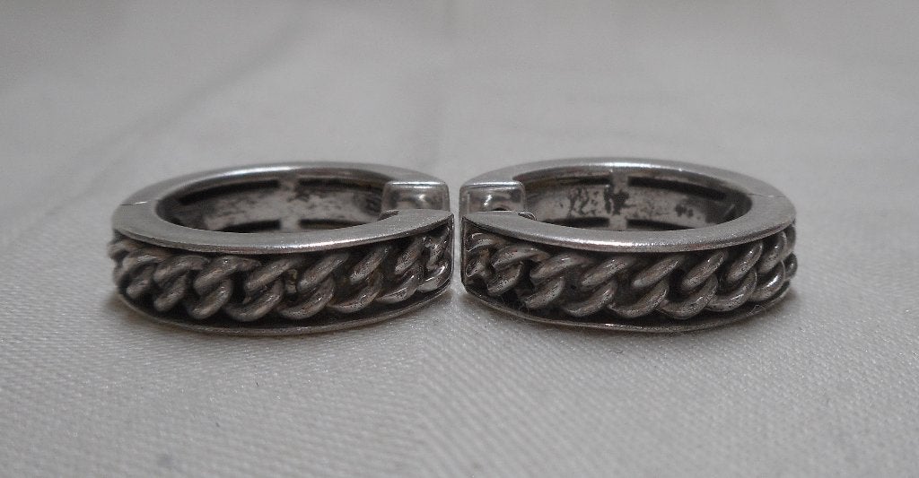 Zilveren Ti Sento oorringen met kabelmotief nr.333, Sieraden, Tassen en Uiterlijk, Hangers, Verzenden, Zo goed als nieuw, Zilver