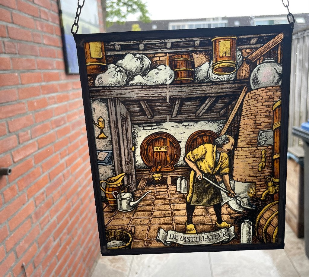glas in lood RAAMHANGER: DE DISTILLATEUR - WD014, Waddinxveen, Minder dan 50 cm, Gebruikt, Ophalen of Verzenden