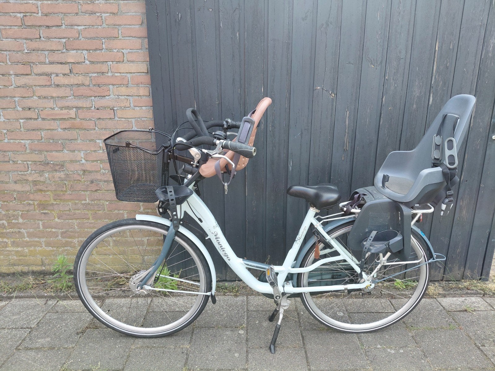 Moeder fiets, Fietsen en Brommers, Fietsen | Dames | Moederfietsen, Ophalen, 2 zitjes, Overige merken, Mandje