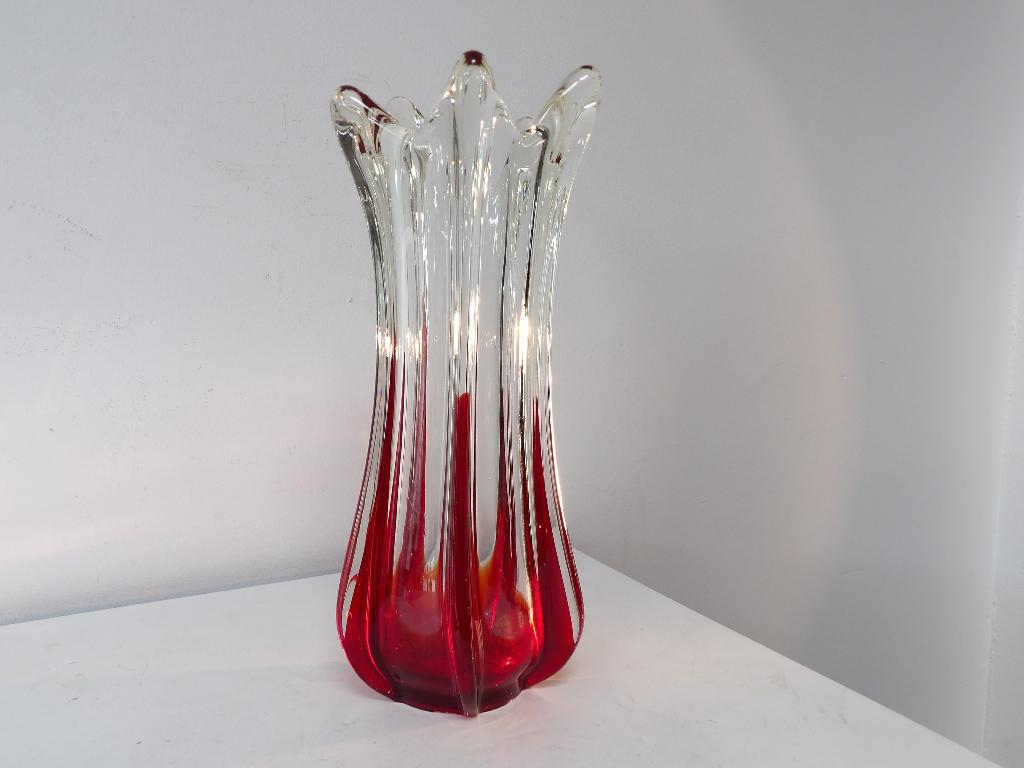 Murano Sixties Vaas rood, Antiek en Kunst, Ophalen of Verzenden
