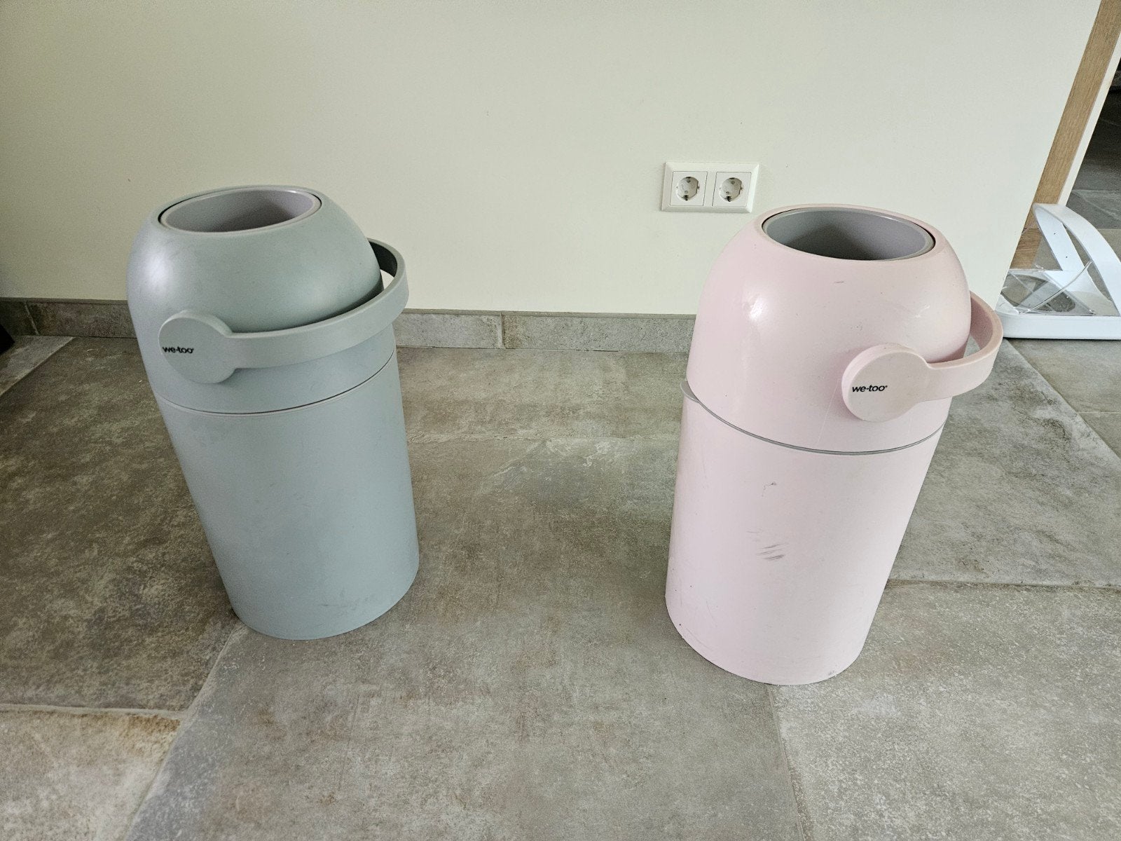 We-Too luieremmers - Roze en Grijs/groen, Ophalen, Gebruikt