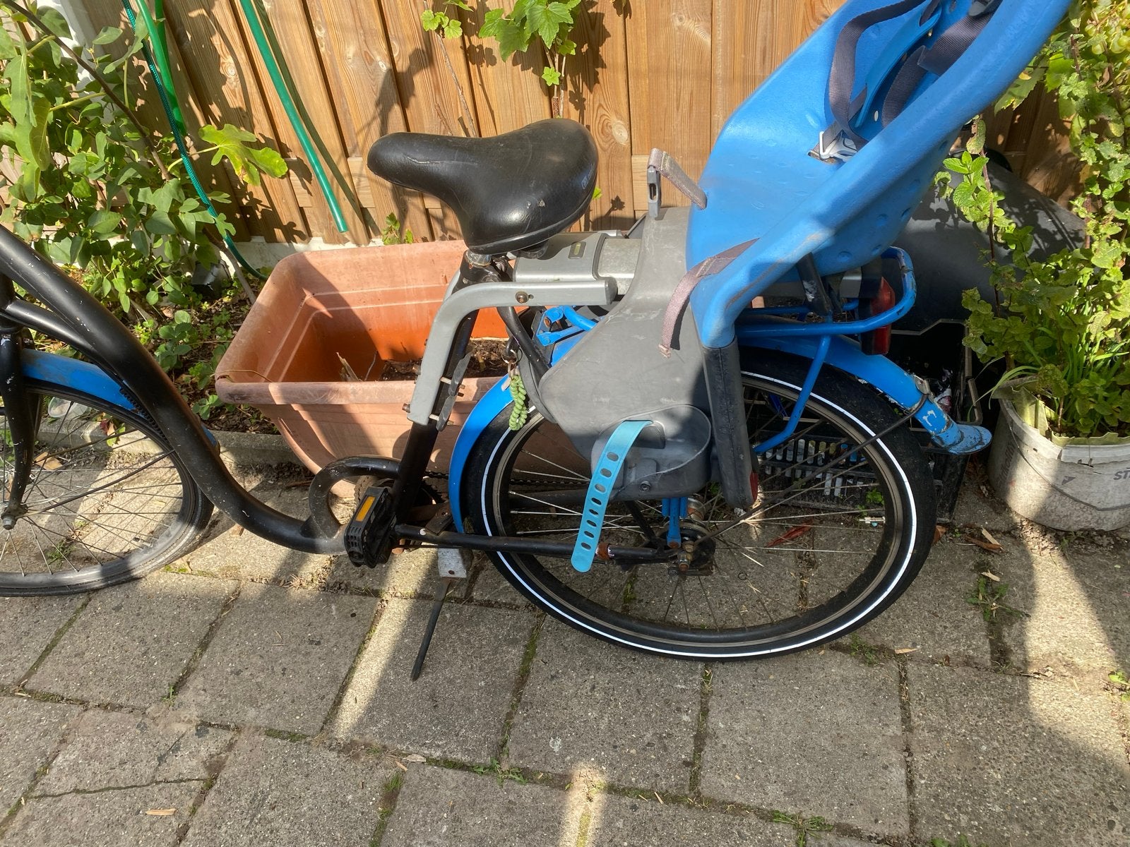 Stevige damesfiets met kinderzitje, Velgrem, Ophalen, Overige merken, 53 tot 56 cm