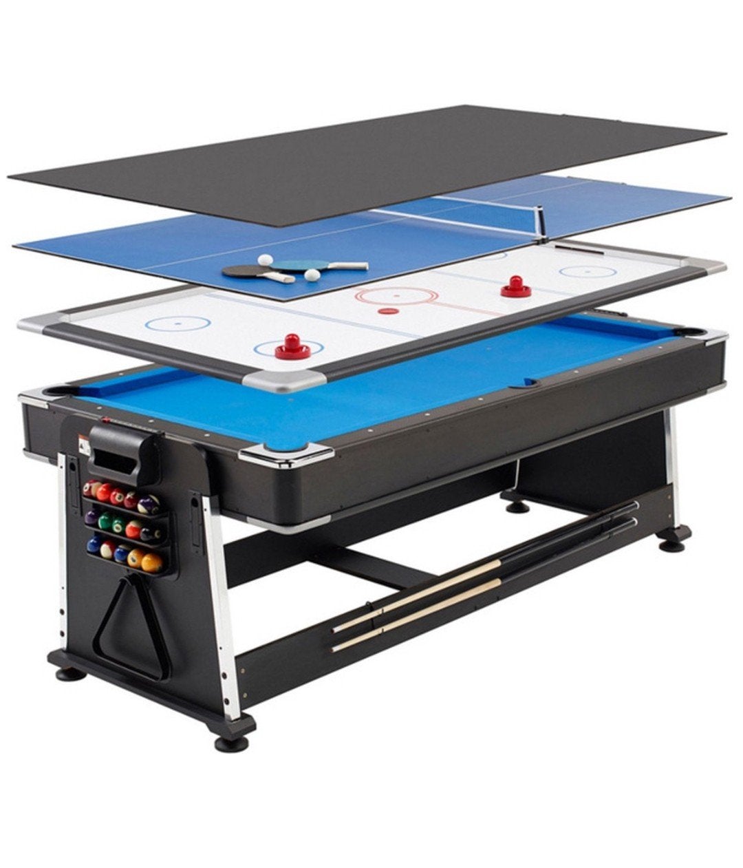 Nieuwe 4-in-1 Multi Game Tafel: Pool, Airhockey, Tafeltennis, Ophalen, Nieuw, Pooltafel