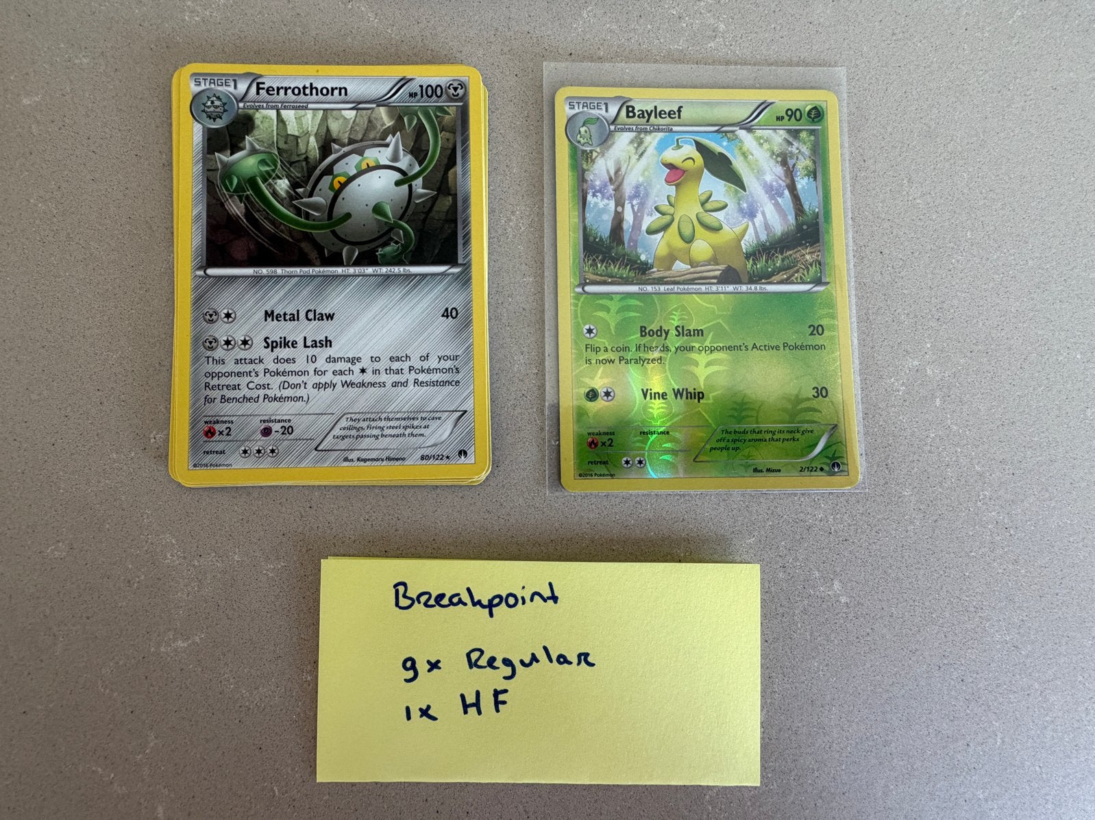 Pokémon TCG Breakpoint: 9x normaal, 1x rare foil (onbespeeld, Ophalen of Verzenden, Nieuw, Meerdere kaarten, Foil