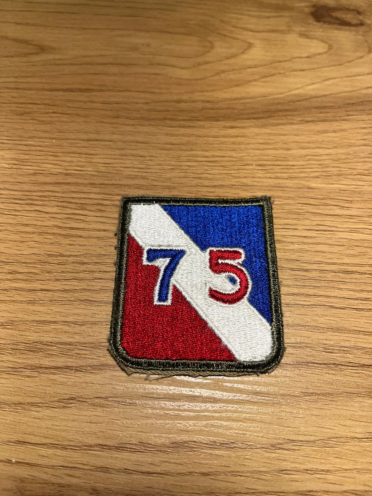 Us 75th infantry divisie patch, Verzamelen, Ophalen of Verzenden, Landmacht, Amerika, Embleem of Badge