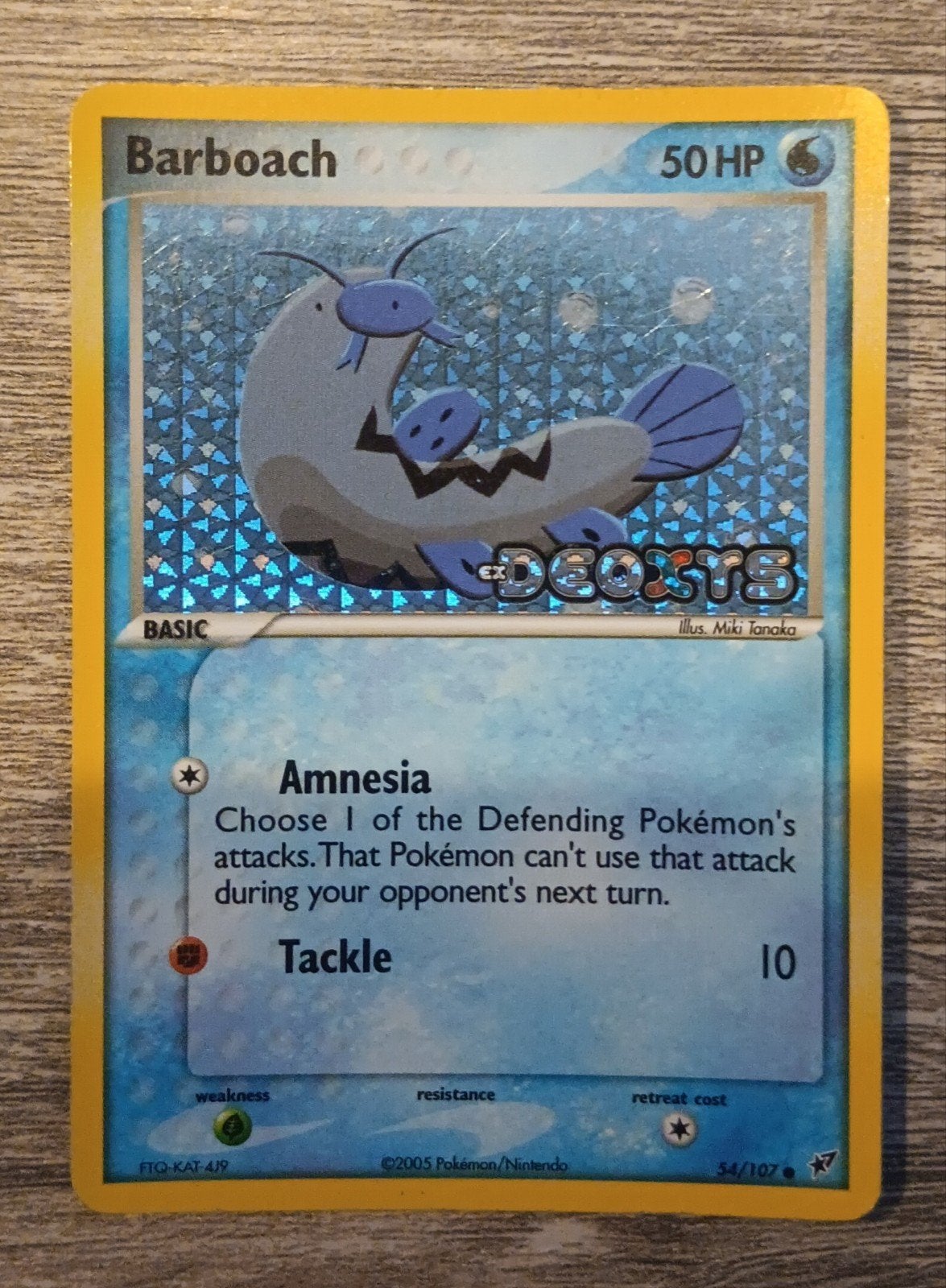 Barboach reverse holo stamped EX Deoxys, Hobby en Vrije tijd, Verzamelkaartspellen | Pokémon, Ophalen of Verzenden, Zo goed als nieuw