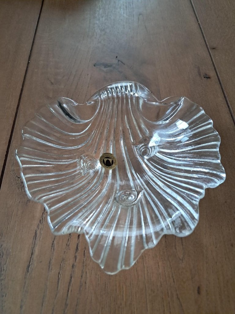 Kristallen Schaaltje - Walther Glas ( Bladvorm, Antiek en Kunst, Antiek | Glas en Kristal, Ophalen of Verzenden