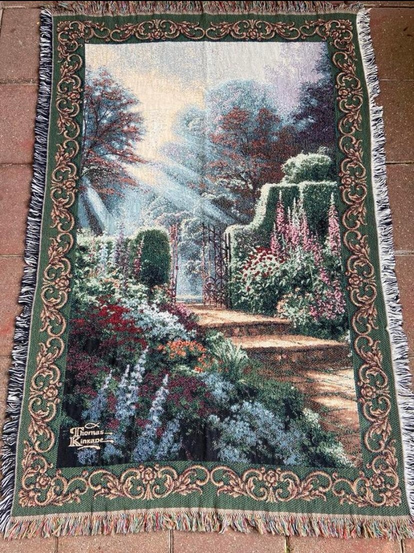 Thomas Kinkade, Painter of light, wandkleed, deken, plaid, Katoen, Ophalen of Verzenden, Zo goed als nieuw, Plaid