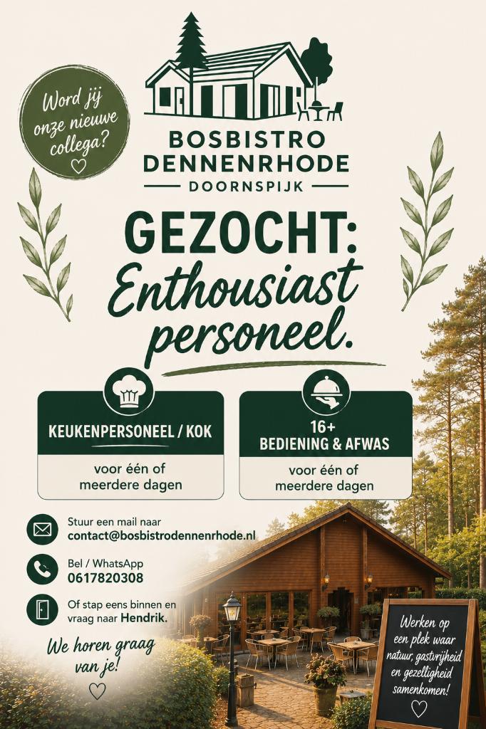 Gezocht enthousiast horeca personeel, Overige uren, Overige niveaus, Starter, Overige vormen