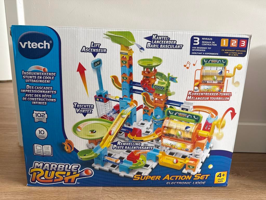 Vtech Marble Rush Super Action & Ultimate Set knikkerbaan, Ophalen, Zo goed als nieuw, Overige merken