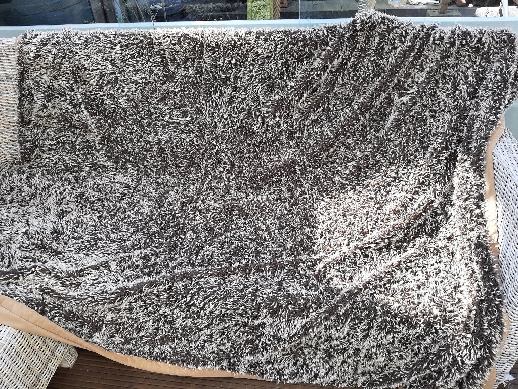 Leon bruin/beige woonkleed 170 x 220, Huis en Inrichting, 220 cm, Woondeken, Ophalen of Verzenden, Zo goed als nieuw