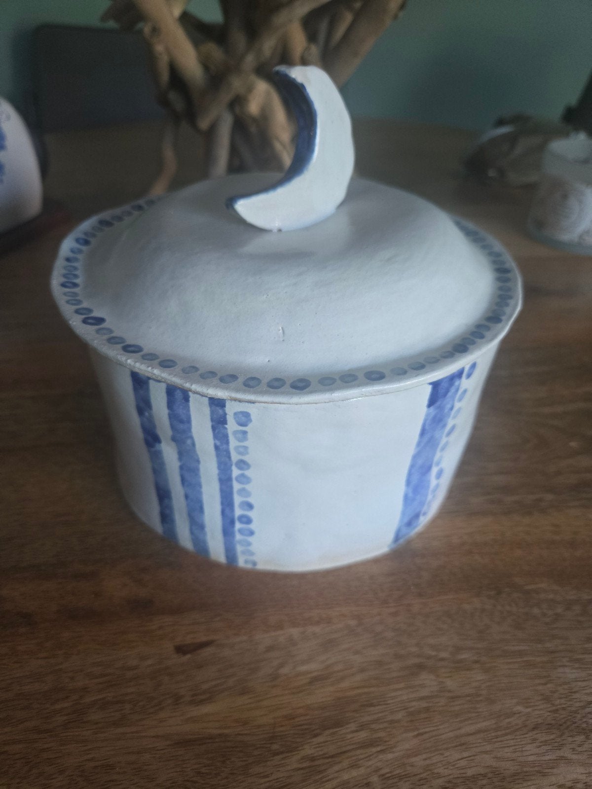Keramische pot met deksel - Delfts Blond stijl, Ophalen of Verzenden