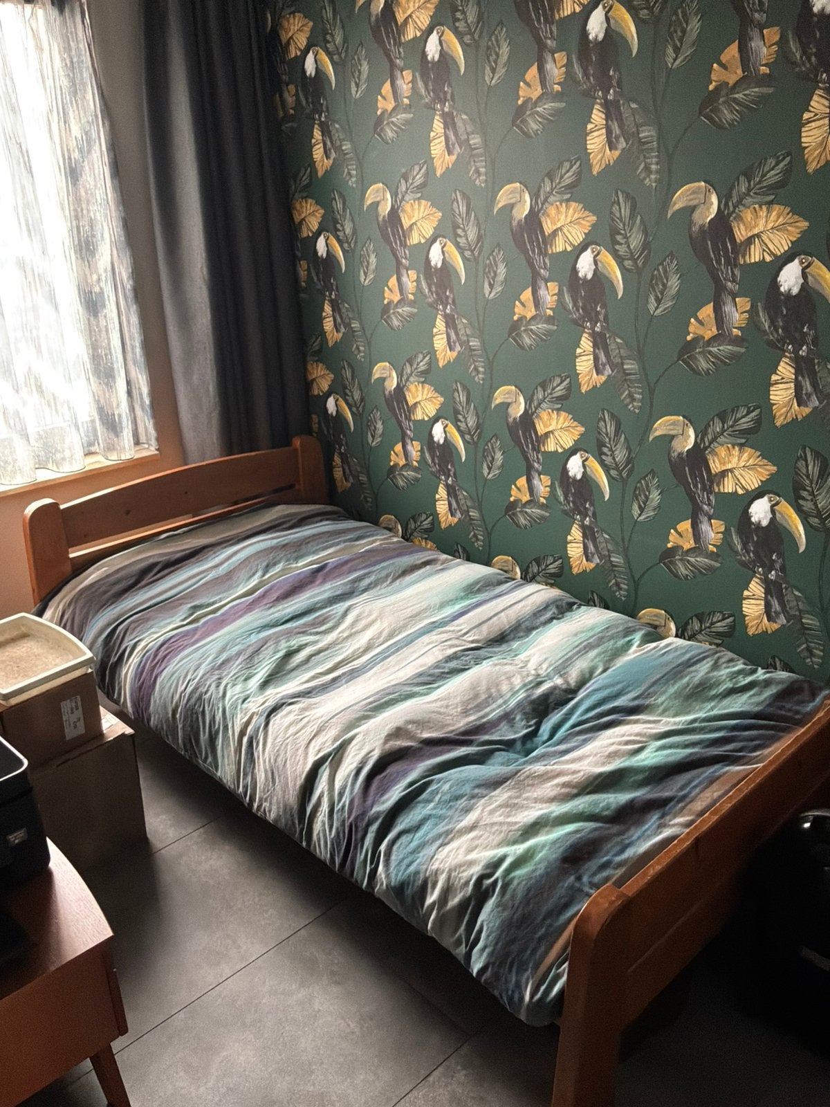 Gratis af te halen eenpersoons grenen bed, Huis en Inrichting, Ophalen, Gebruikt, 90 cm, Eenpersoons