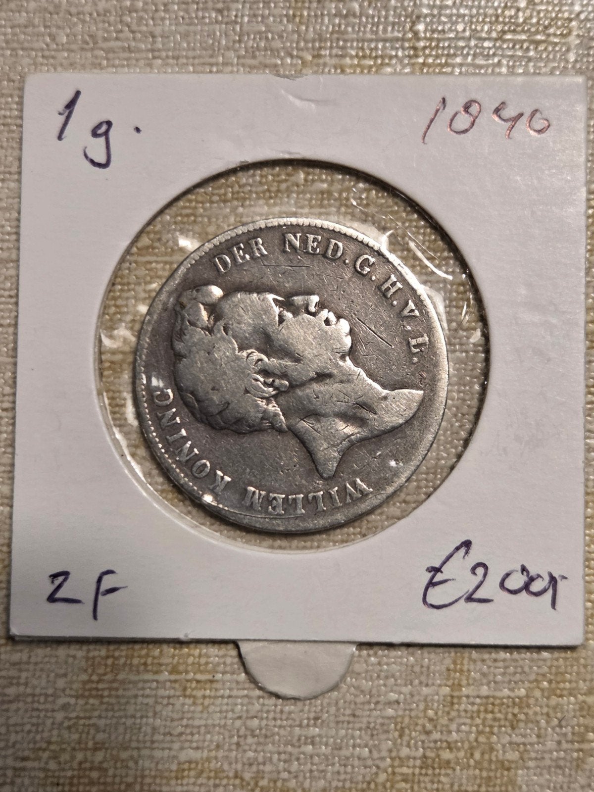 Zilveren 1 Gulden Willem I uit 1840, Postzegels en Munten, Munten | Nederland, 1 gulden, Zilver, Ophalen of Verzenden, Koning Willem I