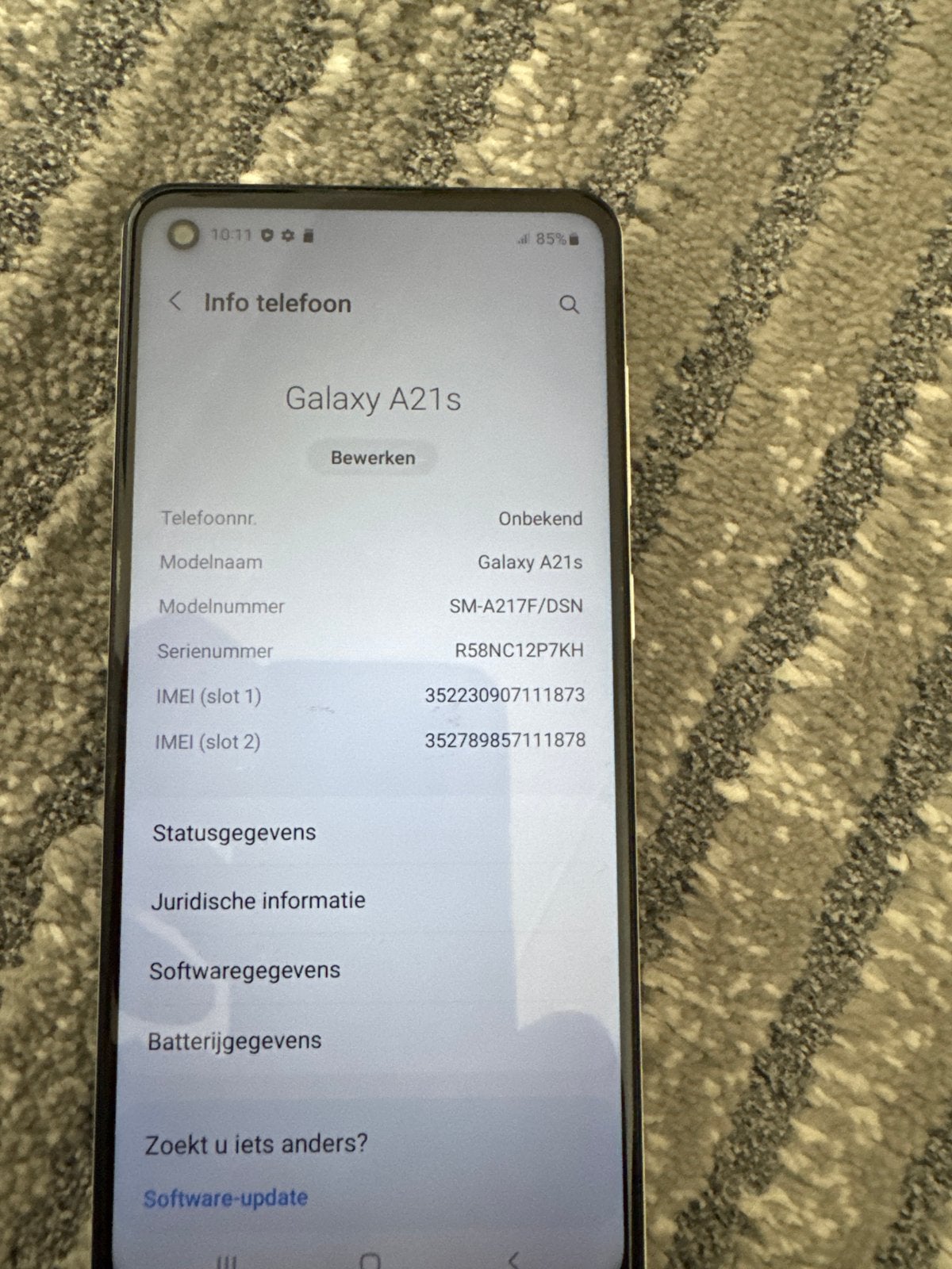 Samsung Galaxy A21s - Wit - 64 GB, Telecommunicatie, Mobiele telefoons | Samsung, Gebruikt, Wit, Touchscreen, Ophalen of Verzenden