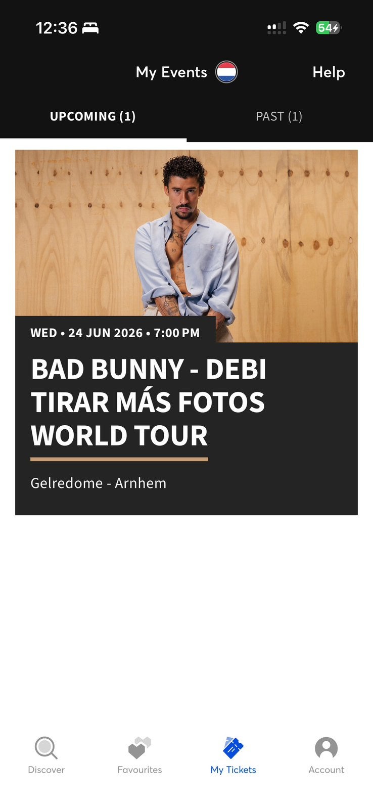 Bad Bunny Floor Ticket Arnhem 24 June 2026, Eén persoon