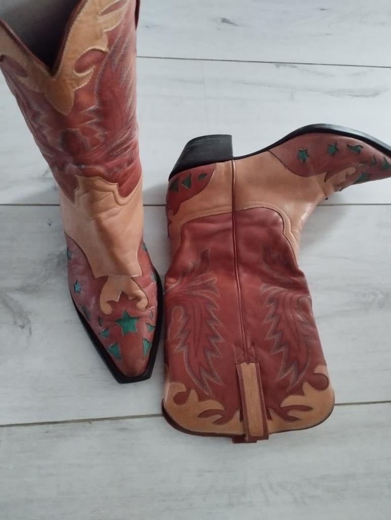 Cowboy laarzen, echt leer, maat 40, Ophalen of Verzenden