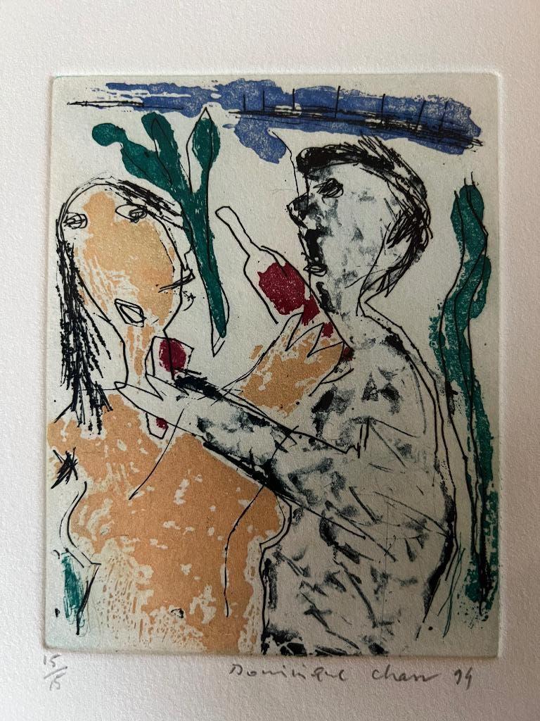 3 Zeefdrukken Dominique Chan, Antiek en Kunst, Kunst | Litho's en Zeefdrukken, Ophalen of Verzenden