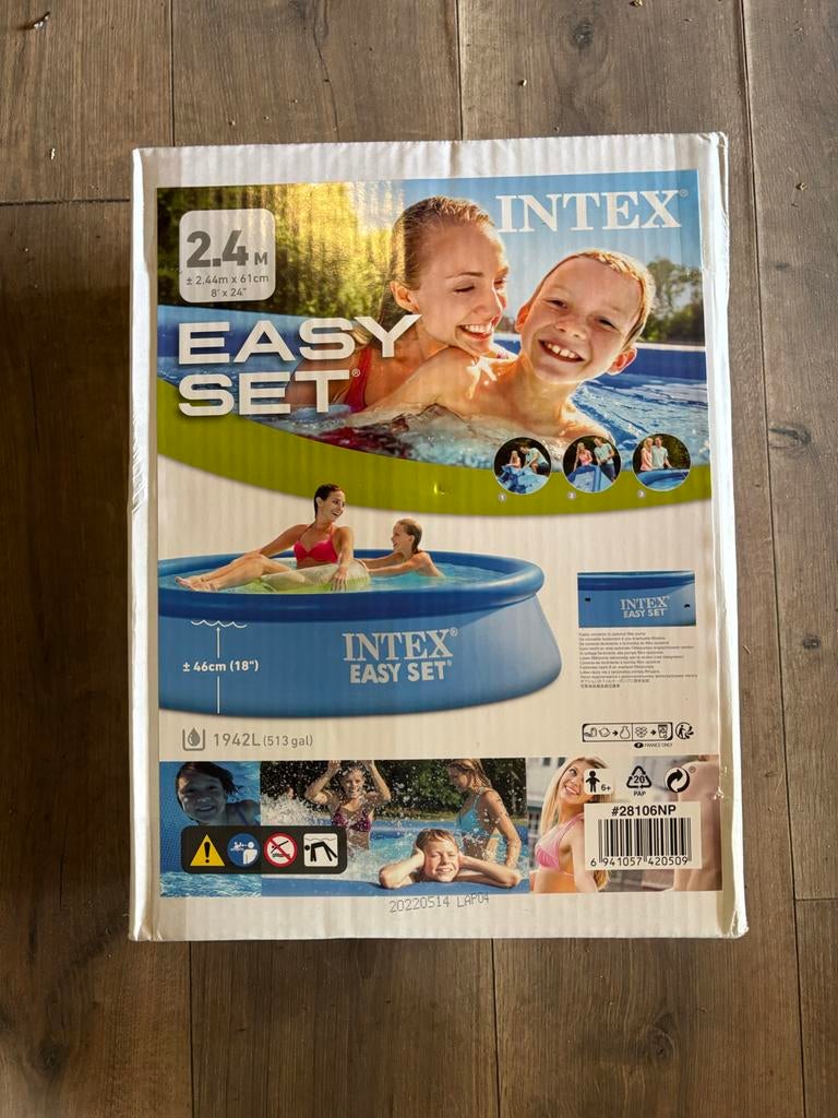 Intex Easy Set Opzetzwembad - 2.44m x 61cm, Tuin en Terras, Zwembaden, Ophalen, Rond, Zo goed als nieuw, Opzetzwembad