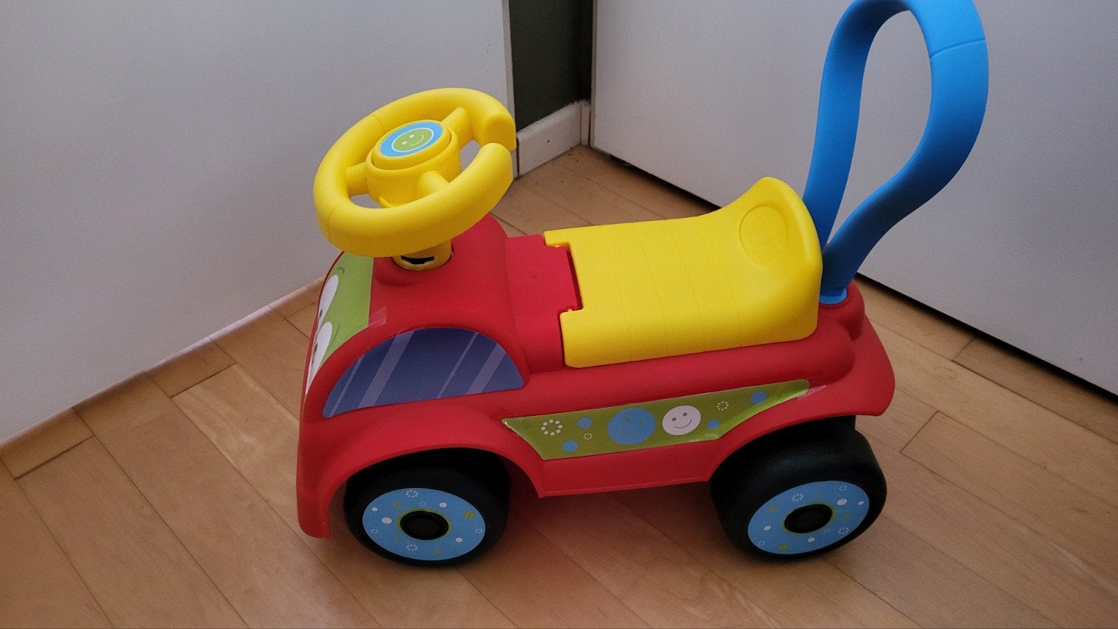 nieuwe Dulo rode loopauto met opbergruimte en duwstang, Ophalen of Verzenden, Nieuw, Loopvoertuig