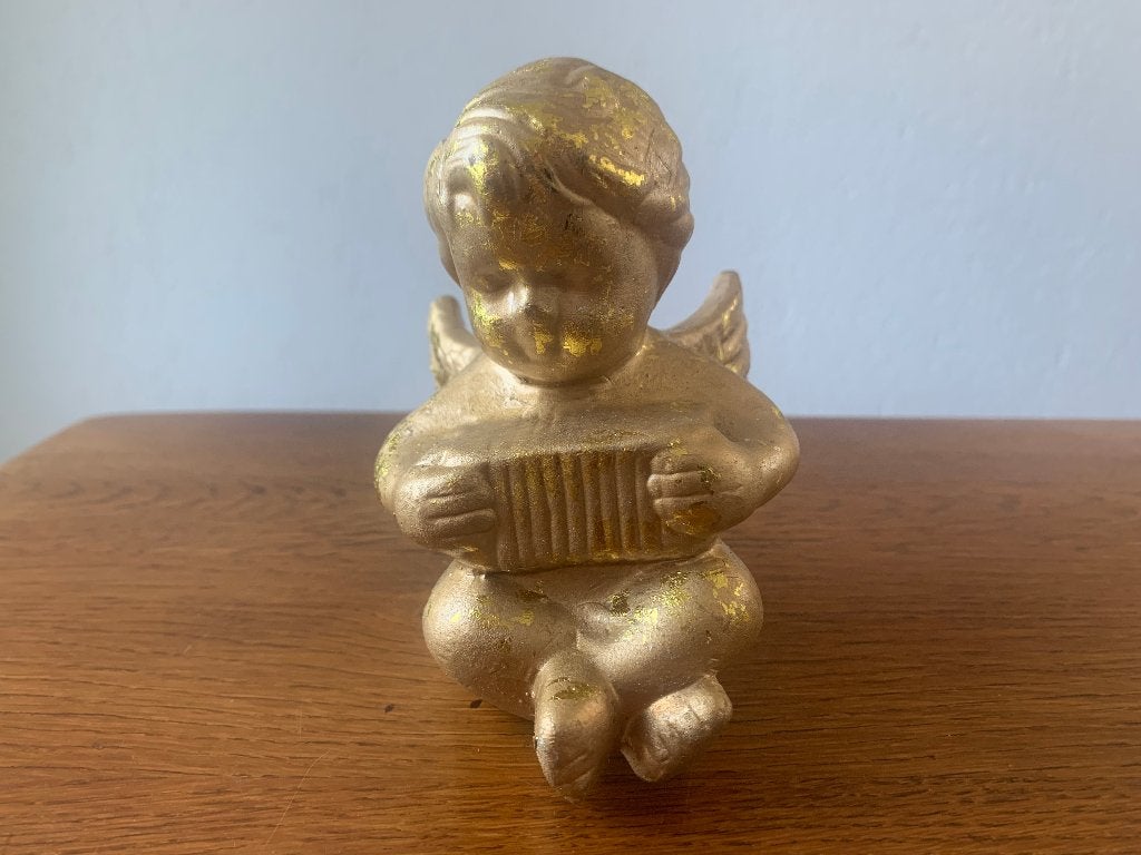 "Engel met Accordeon" Keramiek/Goud Nieuw, Diversen, Kerst, Ophalen of Verzenden, Nieuw