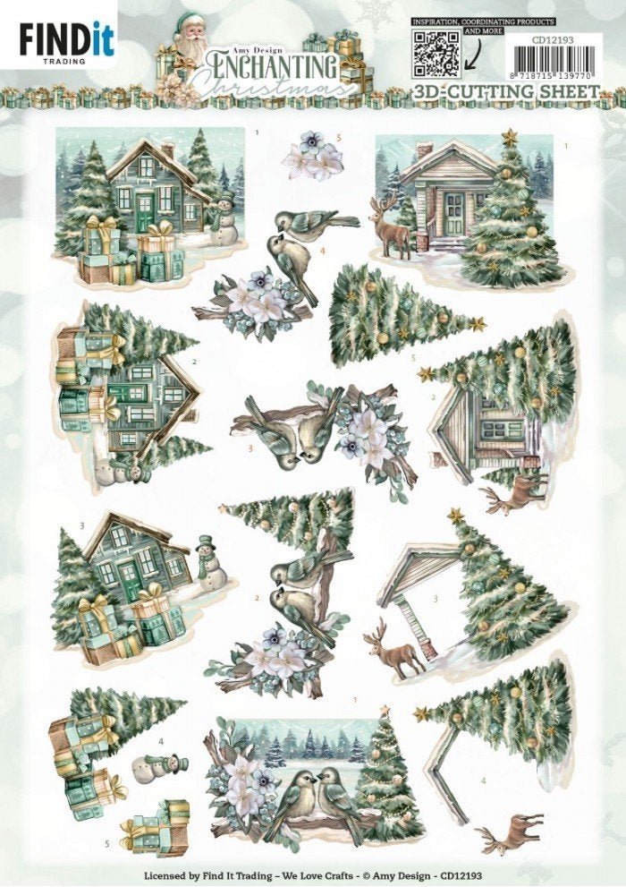 Amy Design CD12193 Enchanting Christmas Village 3D knipvel, Kerst, ., Nieuw, Ophalen of Verzenden