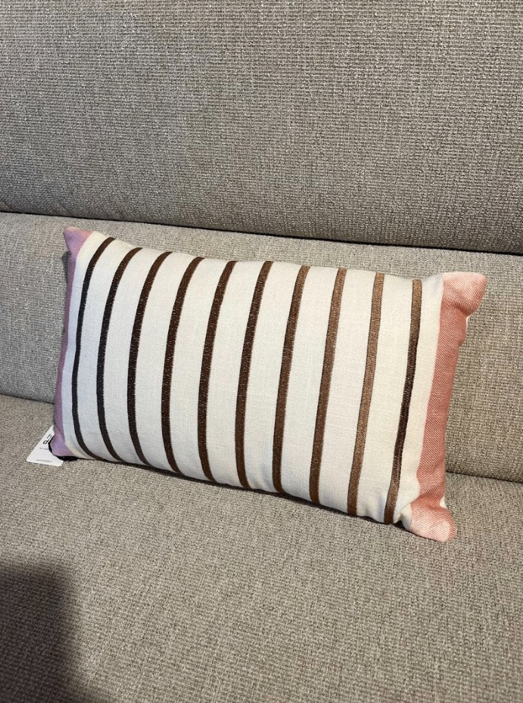 Kussen gestreept zwart/ wit/ roze, Huis en Inrichting, Overige merken, HomeDelight, Wit, Nieuw