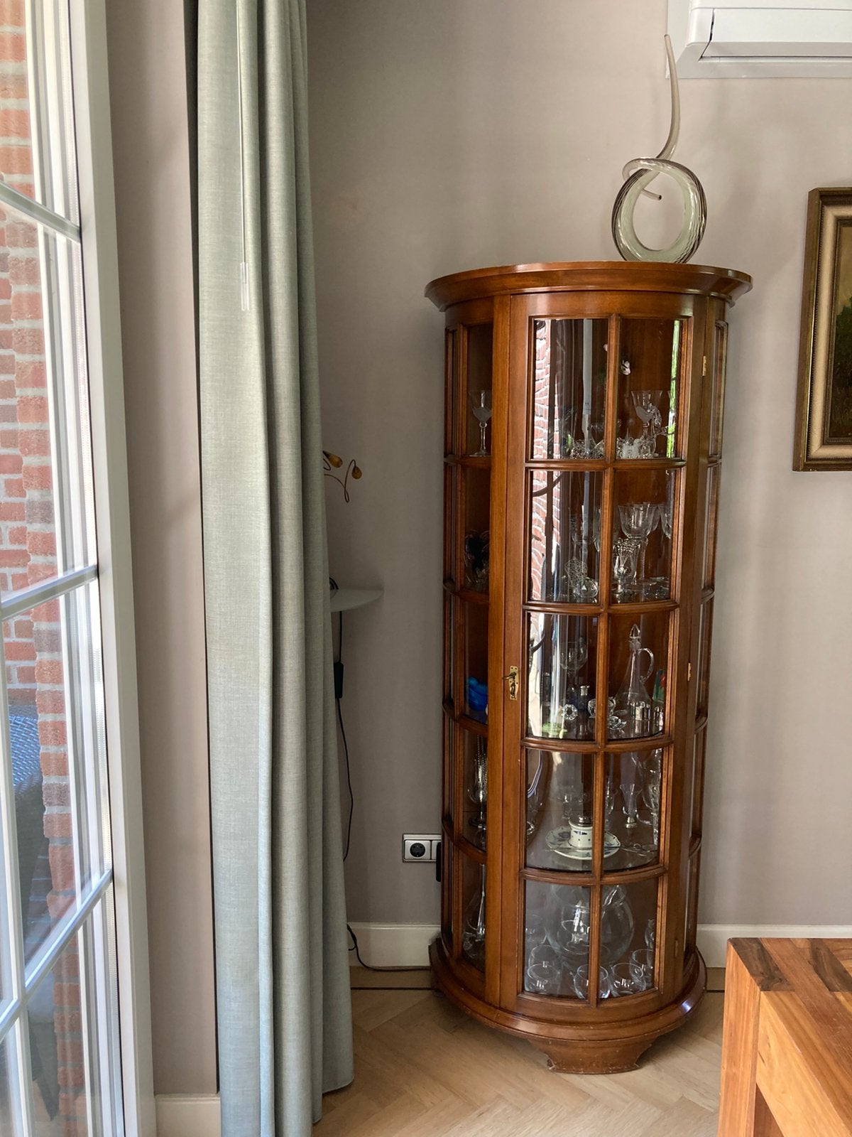 Teak kast met zilver en kristal tekoop, Ophalen, Zo goed als nieuw