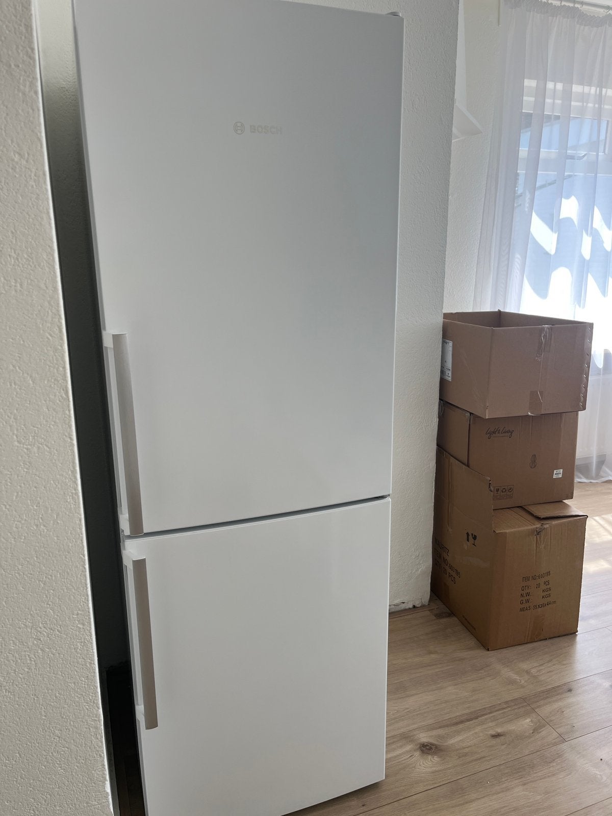 Bosch koelkast, 200 liter of meer, Zo goed als nieuw, Met vriesvak, 160 cm of meer