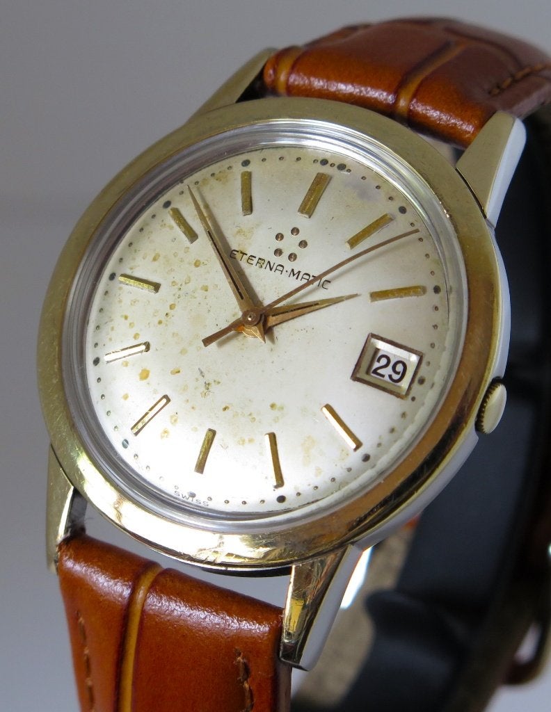 Eterna Matic herenhorloge; automatic; 1961; staal met goud, Overige merken, Staal, Met bandje, Verzenden