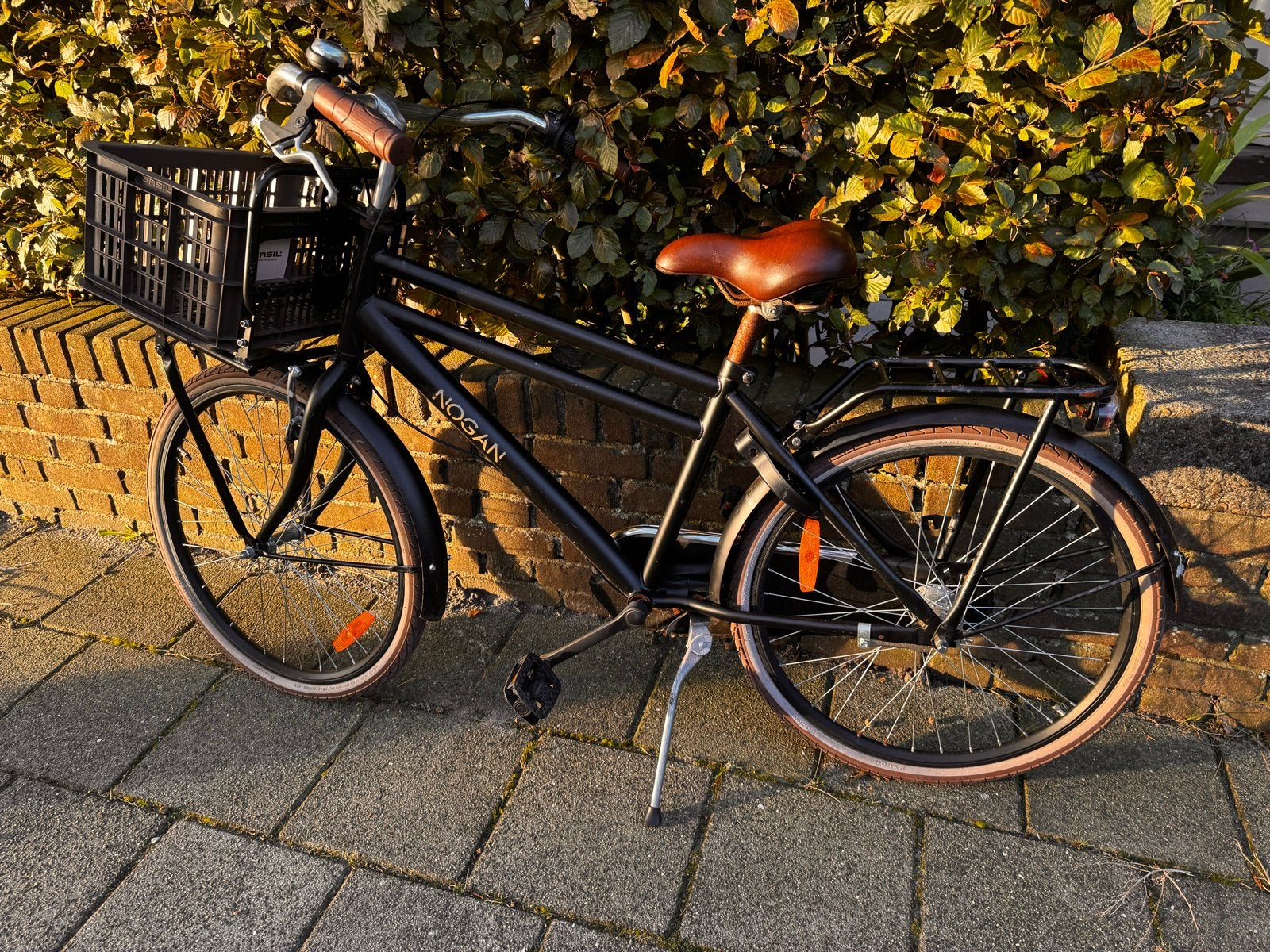 Nogan Vintage N3 Transportfiets 24 inch Jongens Mat Zwart, Ophalen, Terugtraprem, Handrem, Gebruikt