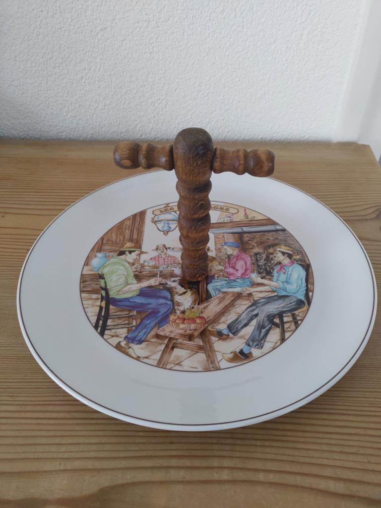 Pillivuyt kaasplateau of kaasbord met houten handvat, Ophalen of Verzenden, Zo goed als nieuw