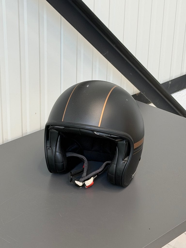 HJC V30 jethelm motorhelm Equinox mat zwart antraciet goud, XS, Heren, Ophalen of Verzenden, Tweedehands