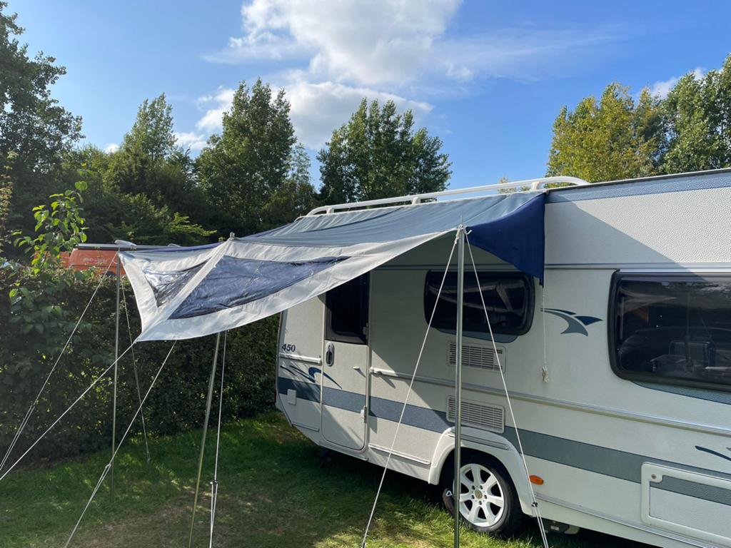 luifel voor caravan, Ophalen, Gebruikt