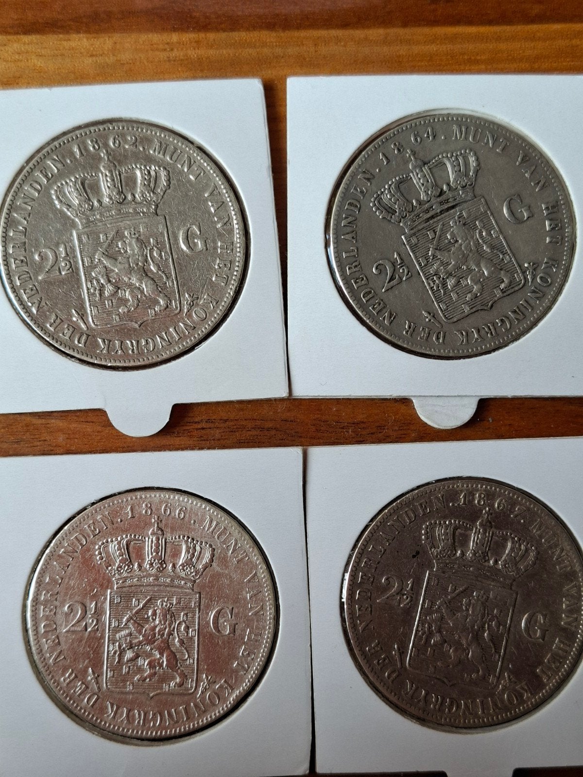 rijksdaalder 1862 1864 1866 1867 2½ gulden willem 3, Koning Willem III, Zilver, Ophalen of Verzenden, Losse munt