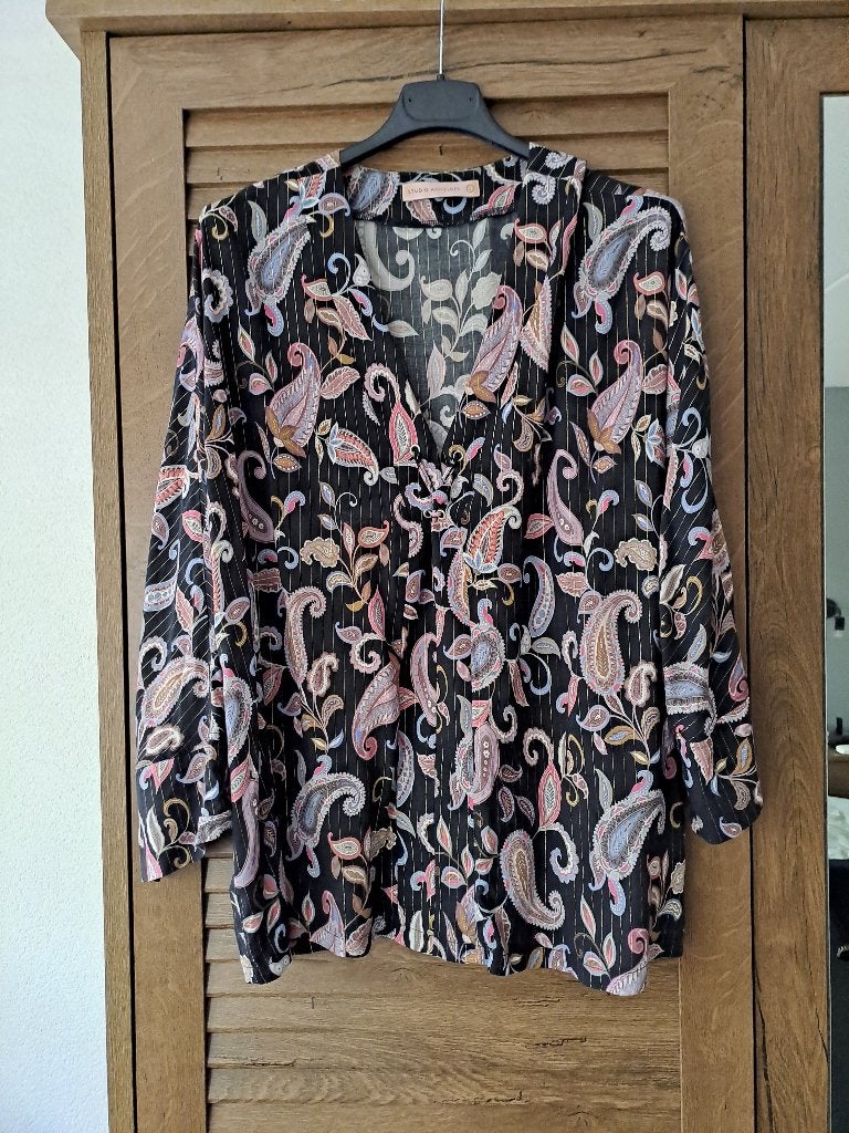 Studio Anneloes blouse maat S 36 zwart roze print paisley, Studio Anneloes, Zwart, Ophalen of Verzenden, Zo goed als nieuw