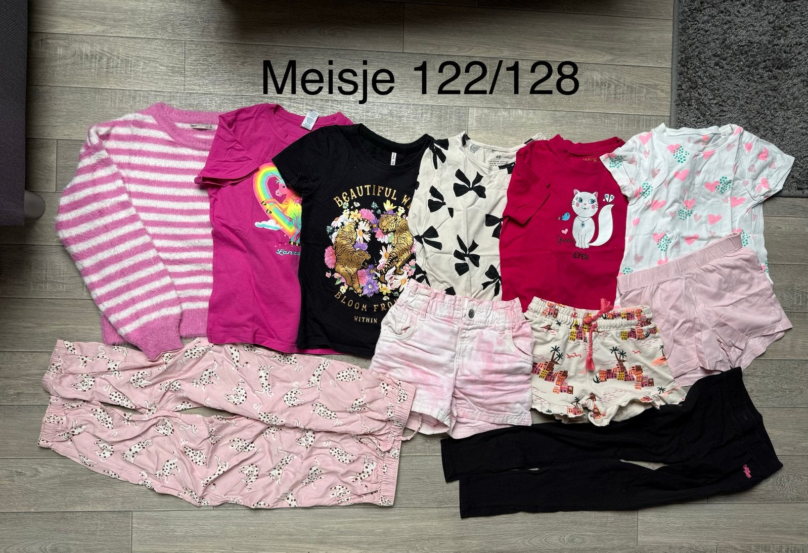 Pakket kleding meisje 122/128, Kinderen en Baby's, Kinderkleding | Maat 122, Ophalen of Verzenden, Zo goed als nieuw, Meisje, Shirt of Longsleeve