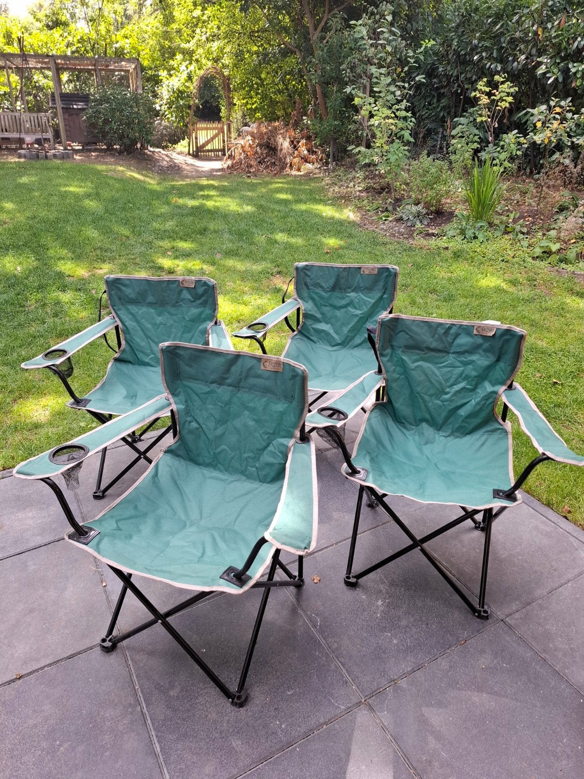 2x Froyak Campingstoel Groen - Zo goed als nieuw, Caravans en Kamperen, Ophalen of Verzenden, Zo goed als nieuw, Campingstoel