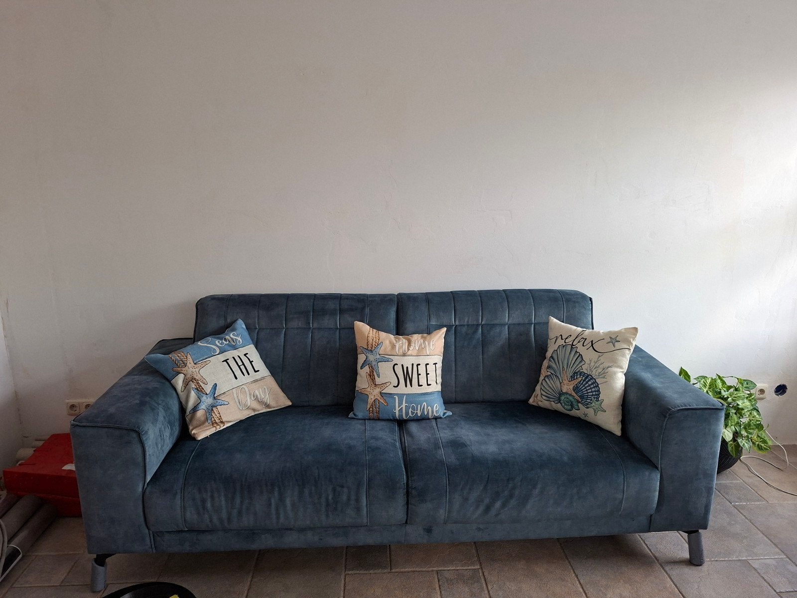 3 zits bank Turquoise blauw., Ophalen, Tweepersoons, 75 tot 100 cm, Stof
