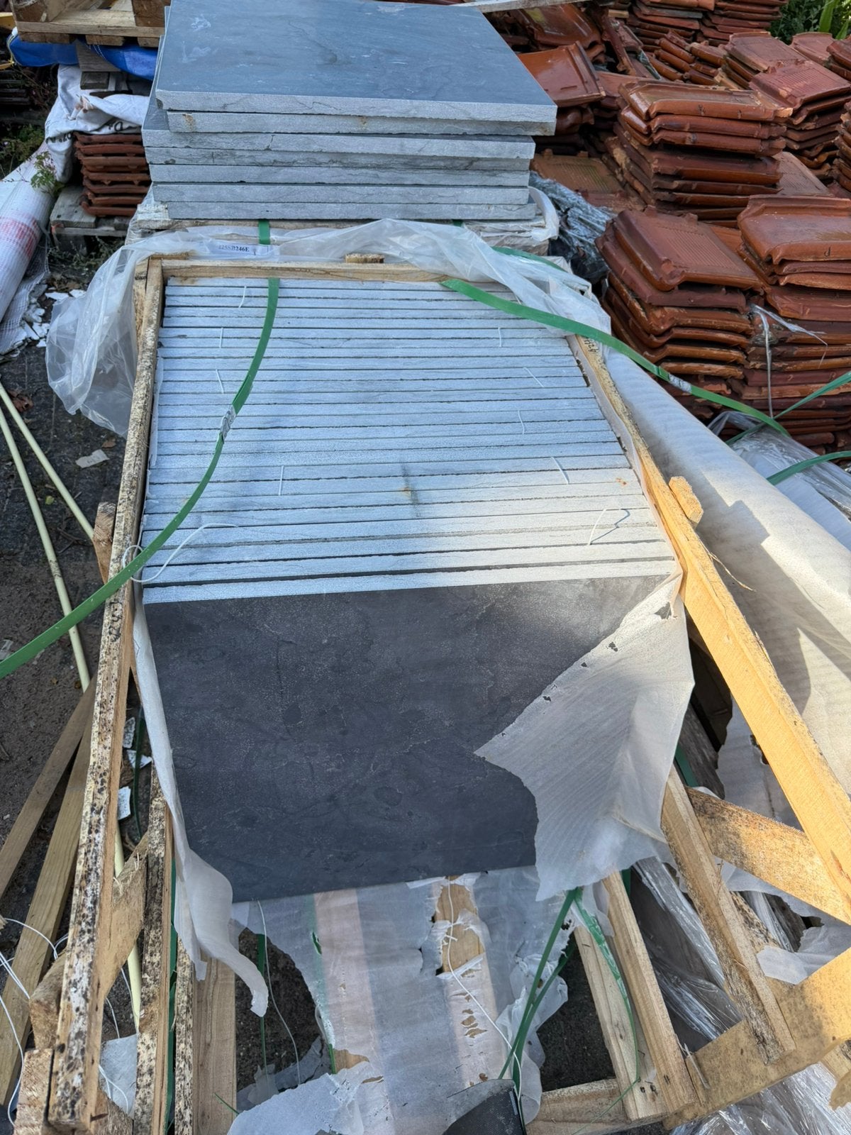 NIEUWE terrastegels chinees hardsteen 60x60 gepolijst/facet, Tuin en Terras, Ophalen, Nieuw, Terrastegels, Natuursteen